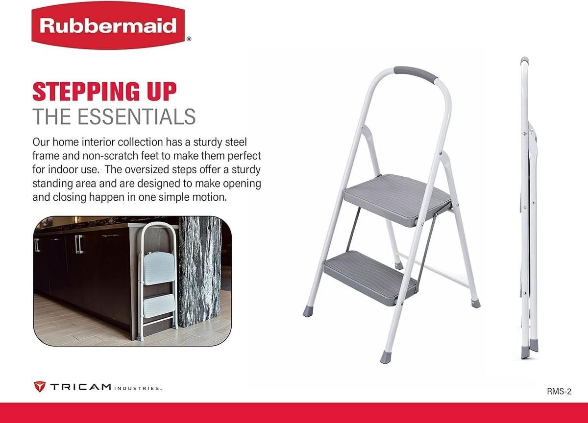 Foot Stool Rubbermaid Step Folding Stool 2-step Steel Step Stool