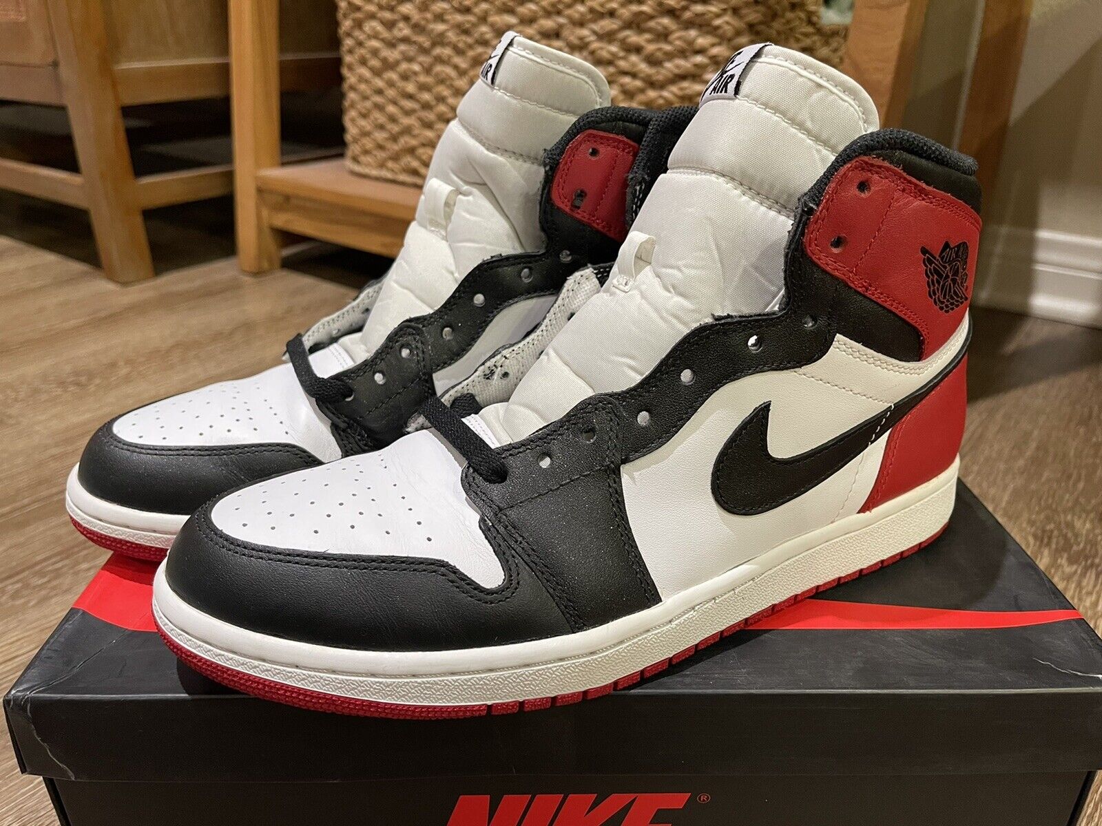 facultativo Cava a pesar de NIKE AIR JORDAN 1 RETRO HIGH OG BLACK TOE 555088-184 Men&#039;s US11 Good  Condition | eBay