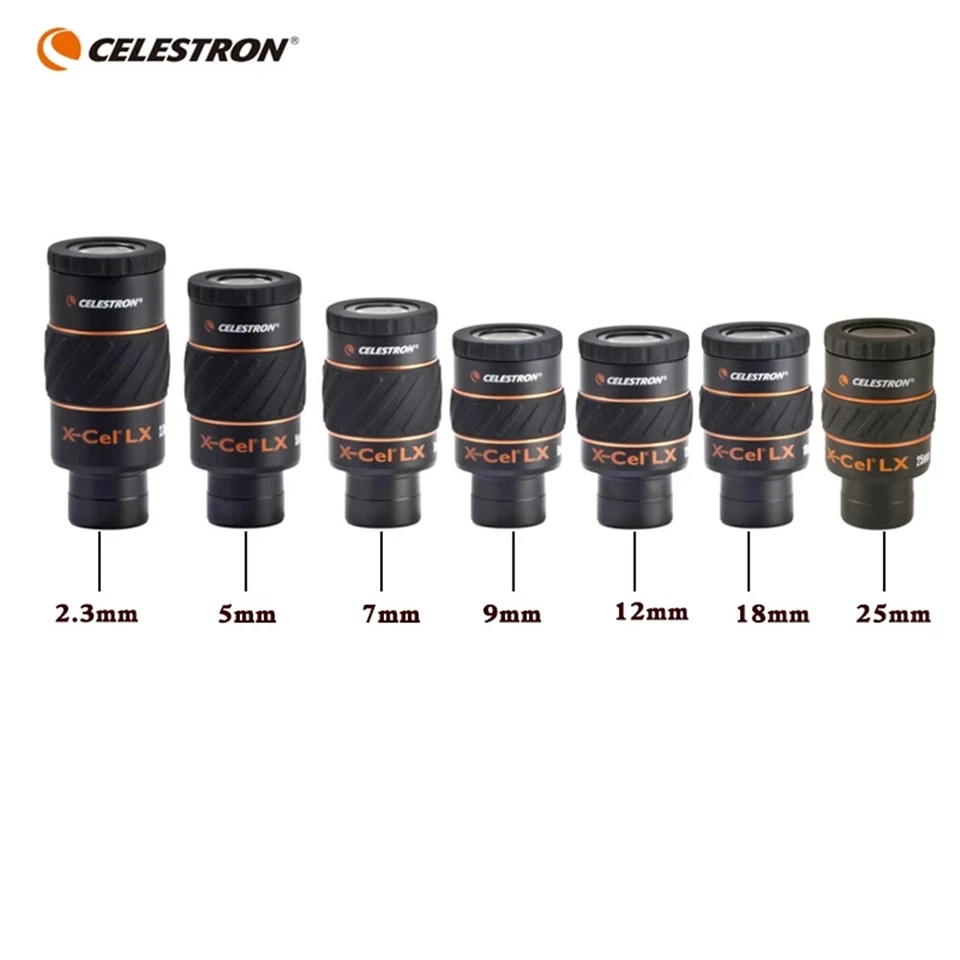 Celestron X-CEL LX 2.3/7/9/18/25mm 60° 1.25"Telescope Eyepiece 2X/3X Barlow Lens - Image 3 of 4