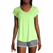 Xersion Women's Short Sleeve Performance Tee Shirt MEDIUM Shocking Lime NEW