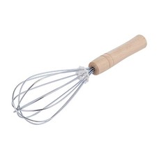 STAINLESS STEEL KITCHEN WHISK WITH WOODEN HANDLE 26 CM 10.2 IN