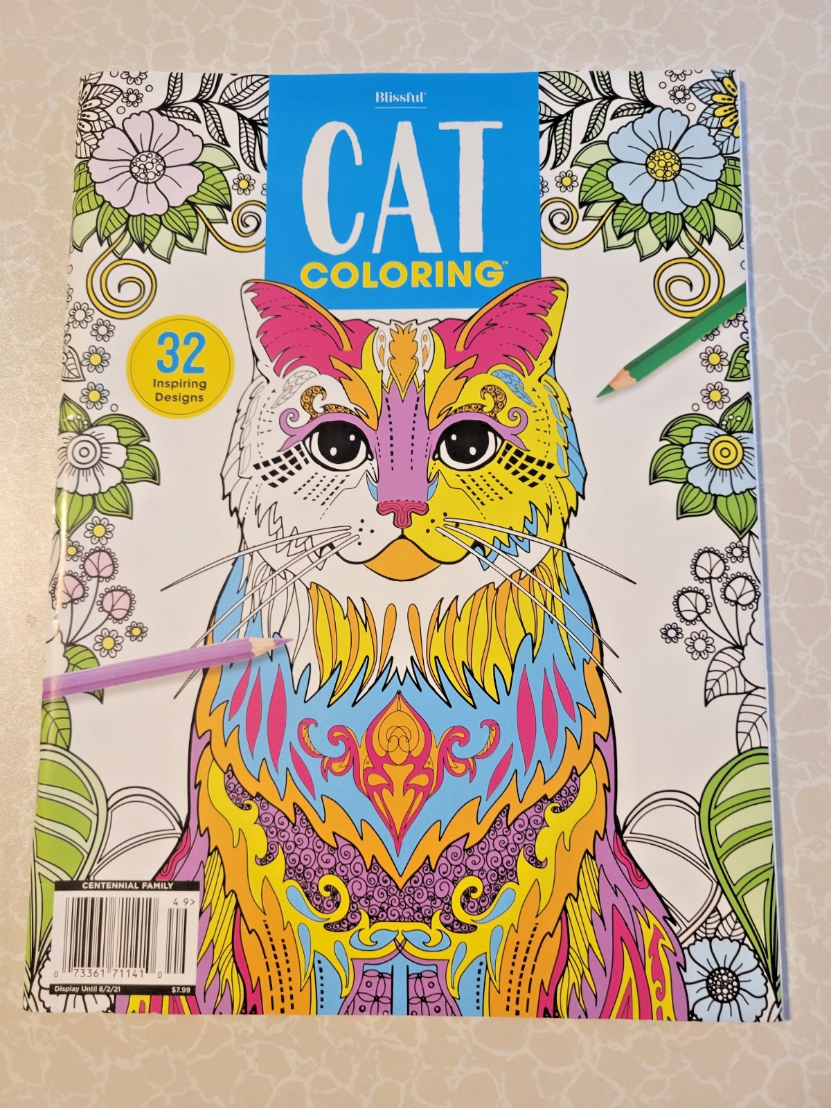 Relaxing Cat Coloring Book for Adults - 32 Inspiring Designs to Escape & Breathe