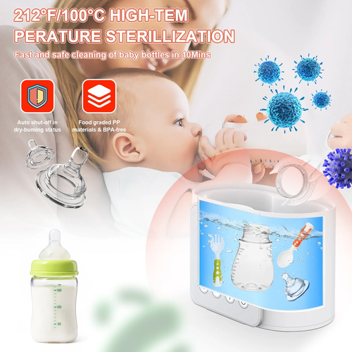 Baby, 9-in-1 Tragbar, Babyflaschensterilisator, Doppelflasche Muttermilchwärmer - Bild 2 von 12