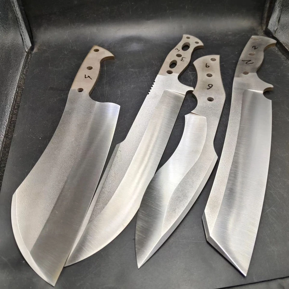 LOT OF 6 CUSTOM HANDMADE D2 TOOL STEEL BLANK BLADES FOR KNIFE MAKING SUPPLIES - Image 2 of 2