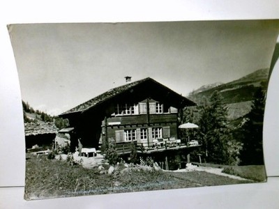 Chalet Shangri la. Grimentz. Schweiz. Alte Ansichtskarte / Postkarte s/w. gel. 1