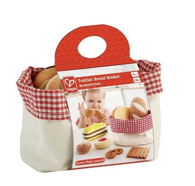 Hape E3168 Toddler Kitchen Bread Basket Kids Children Food Play set Plush NEW