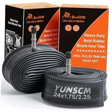 2-PCS 24" Heavy Duty Bike Tubes 24X1.75/2.25 TR4A-40L 45/57-507 Inner Tubes 