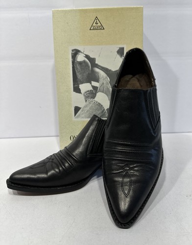 Vintage 80s 90s Guess Georges Marciano Black Leather Western Booties Size 8 