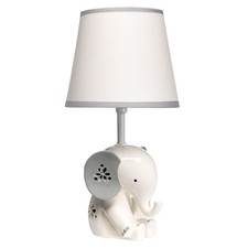 Lambs  Ivy Happy Jungle White/Grey Elephant Nursery Lamp with Shade  Bulb