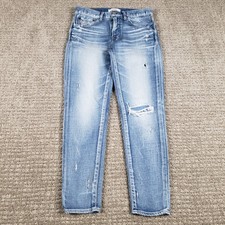 Moussy Vintage Jeans Sz 26 Skinny Distressed Faded Light Wash Japan Made 27x26