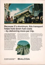 Alcoa 1974 Original Print Ad Aluminum Truck Trailer Fuel Savings Vintage