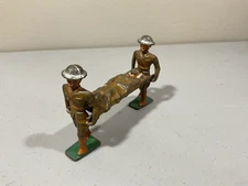 Barclay Manoil Steel Infantry Soldier on Stretcher 2 Soldiers Carry 1930's