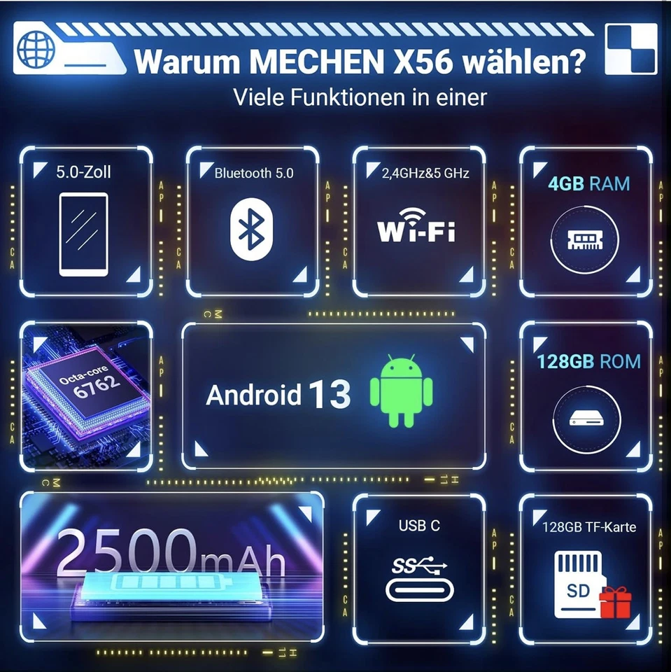 MECHEN 256GB MP3 Player Spotify mit Bluetooth WiFi, Android 13 & WLAN Streaming - Bild 2 von 4