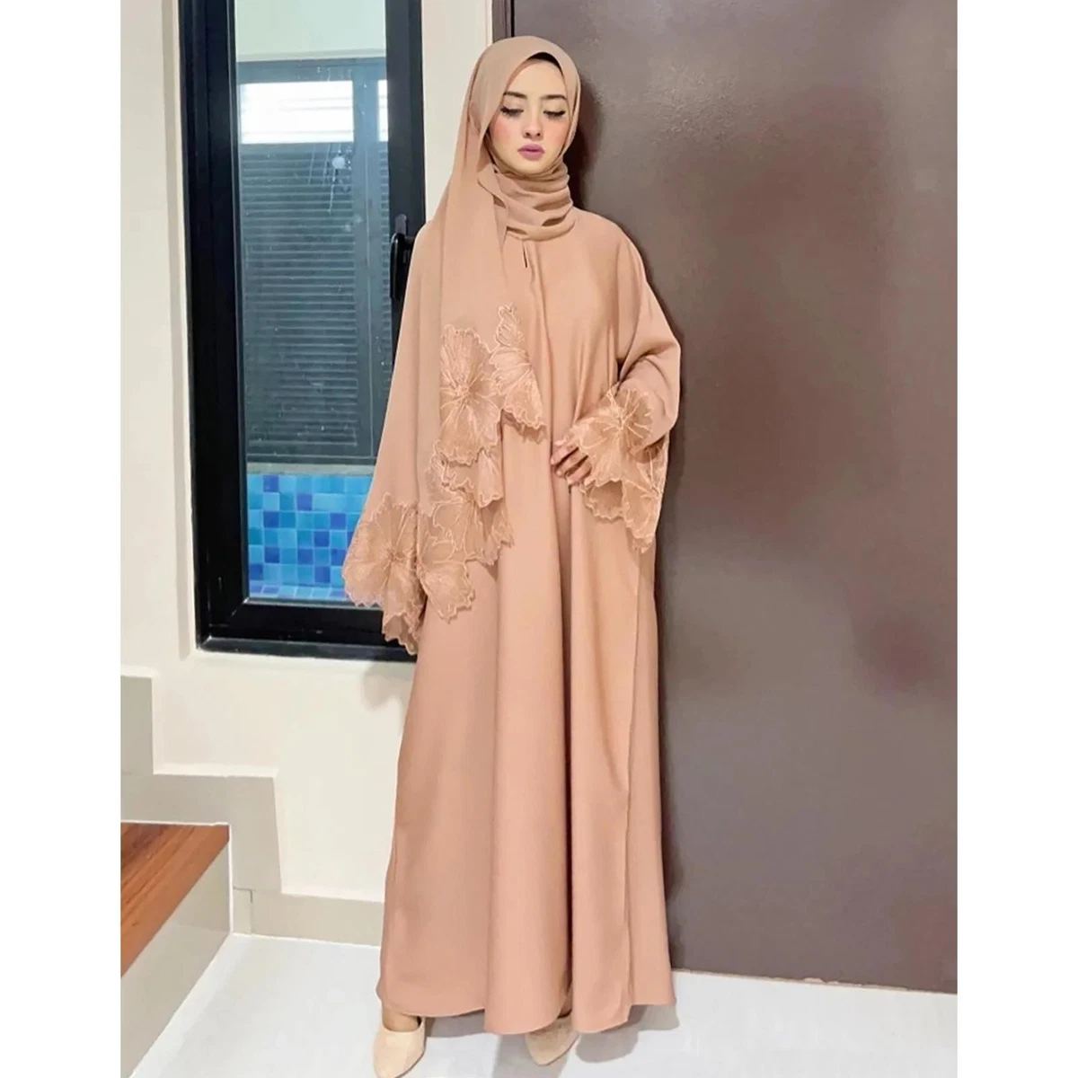 Callmo Muslimisches Kleid Damen Einfarbig Zweiteili Produktbild-Vorschau 6