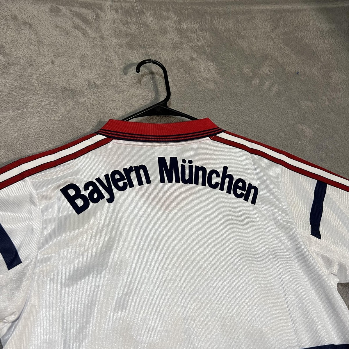 Bayern Munich Shirt Mens Medium Red White Soccer Adidas Opel 90s