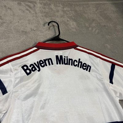 Bayern Munich Shirt Mens Medium Red White Soccer Adidas Opel 90s