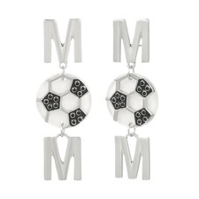 Sports Soccer Ball Dangle Earrings  Football Drop Earrings  Soccer Mom Game Da