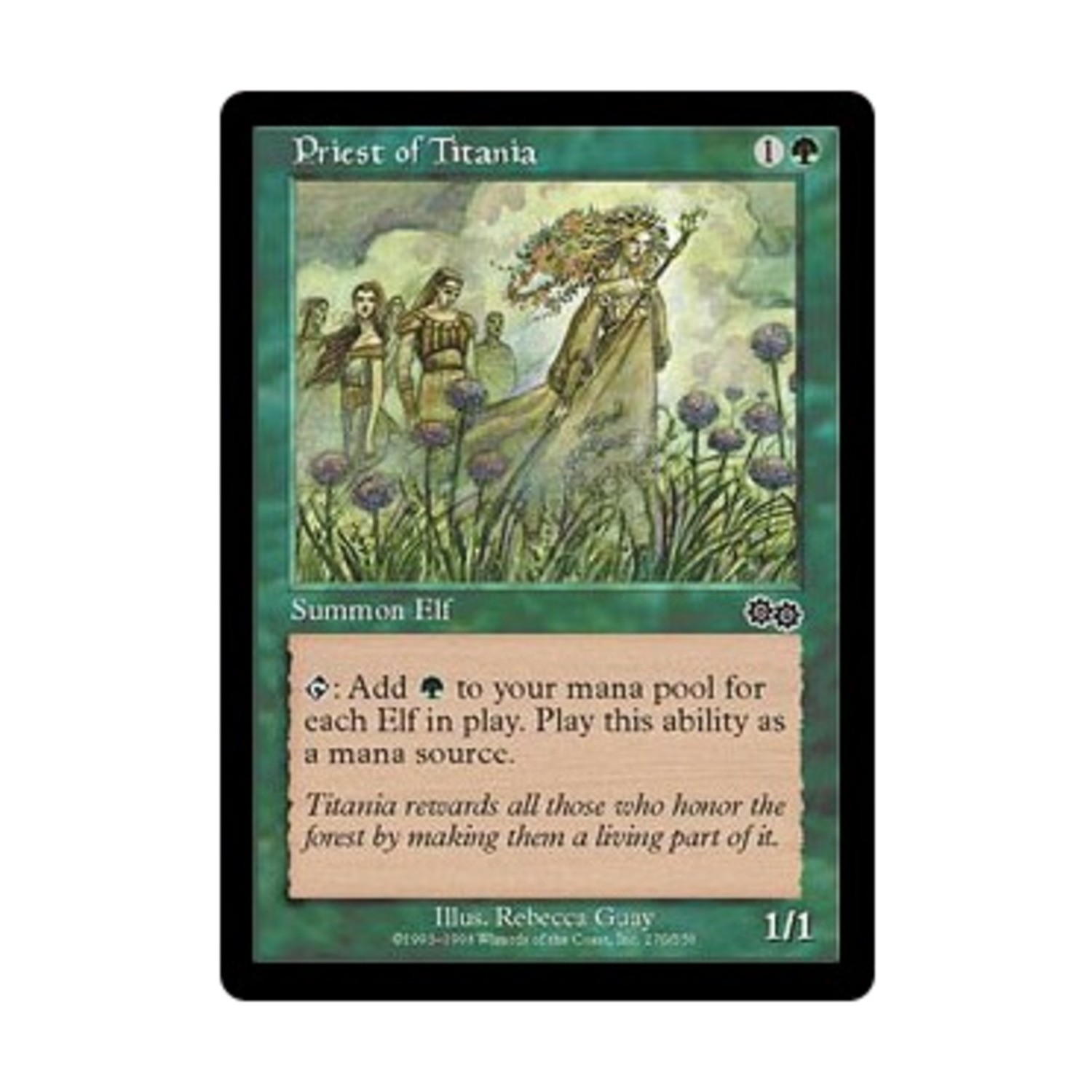 WOTC MtG Urza's Saga Priest of Titania (C) NM