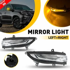 Clear Lens LED Side Mirror Signal Light Lamps For Lexus LX570 GX460 2010-2023
