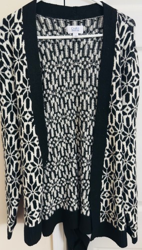 Fabrycznie nowy z metką Croft & Barrow Damski duży czarno-biały sweter z krawatem - Zdjęcie 3 z 7