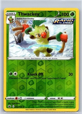 Thwackey 017/198 Uncommon Chilling Reign Pokemon Reverse Holo NM/M 627c-37