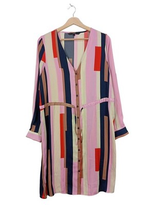 VERO MODA Langarmkleid Damen Kleid Gr. DE 40 pink-wollweiß-blau Casual-Look