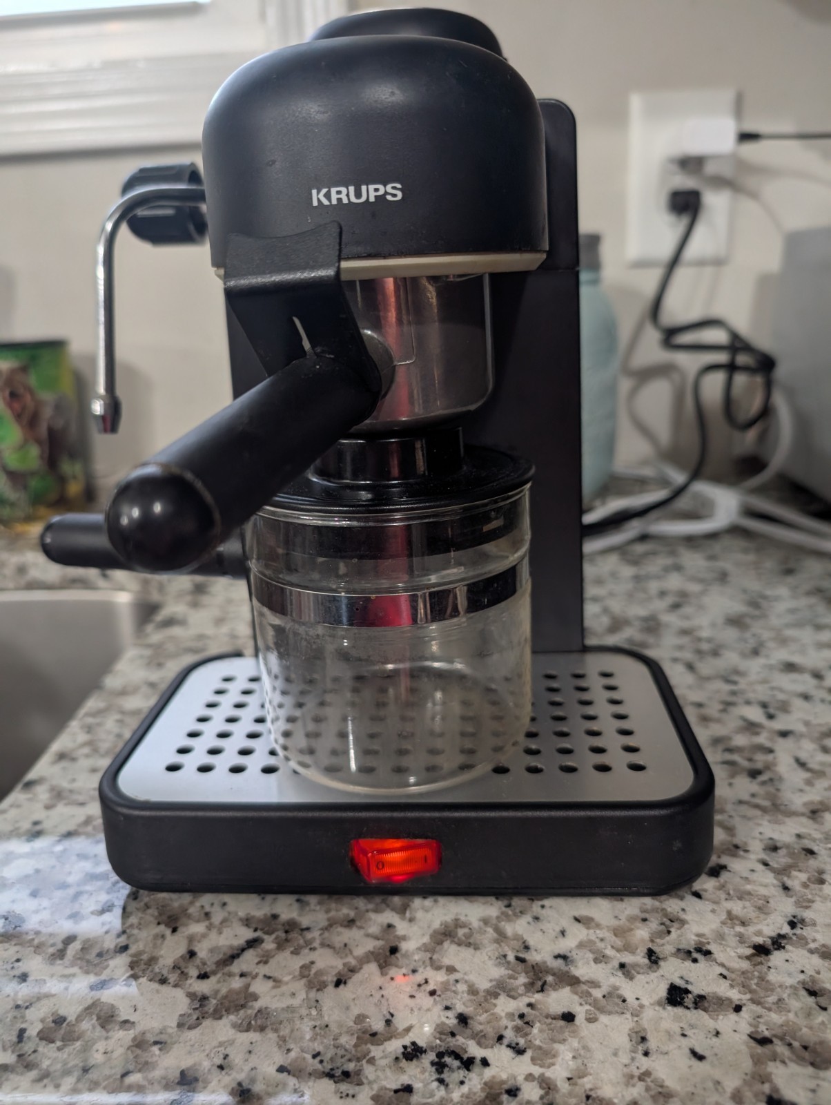 Krups 963 Espresso Mini 4-Cup Cappuccino Machine BLACK Electric Tested Y Working