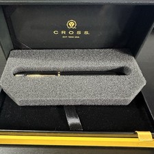 CROSS CLASSIC CENTURY CLASSIC BLACK SP ROLLERBALL PEN WITH GOLD TRIM 2502