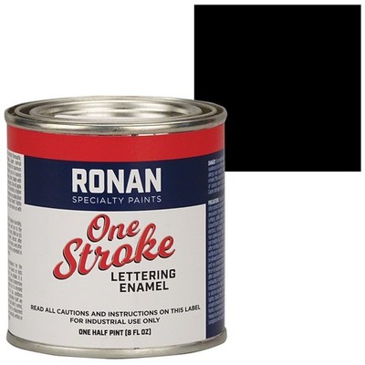 RONAN One Stroke Lettering Enamel Paint, Black - 1/2 Pint #7200-021