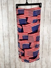 Red, White & Blue Stars Stripes Patriotic Americana Flag Scarf 4th Of July 13x63