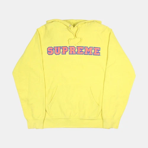 Felpa con cappuccio Supreme taglia M uomo giallo cotone prezzo consigliato £ 90