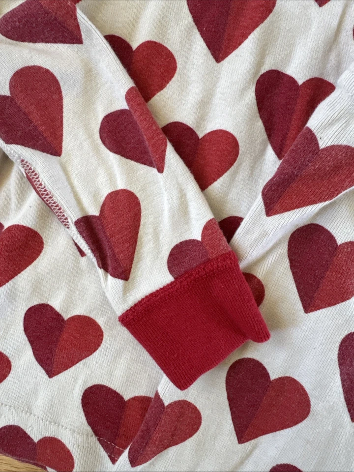Hanna Andersson Heart Long Sleeve PJS Pajama Set Size 120, US 6-7 Organic Cotton - Image 3 of 4