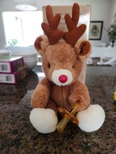 Russ Berrie RUFUS Reindeer Plush with Pacifier 7" Tall  Antlers 9.5"