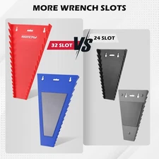 2-Pack Magnetic Wrench Organizer, 32-Slot Premium Wrench Rack Holder Tool Tra...