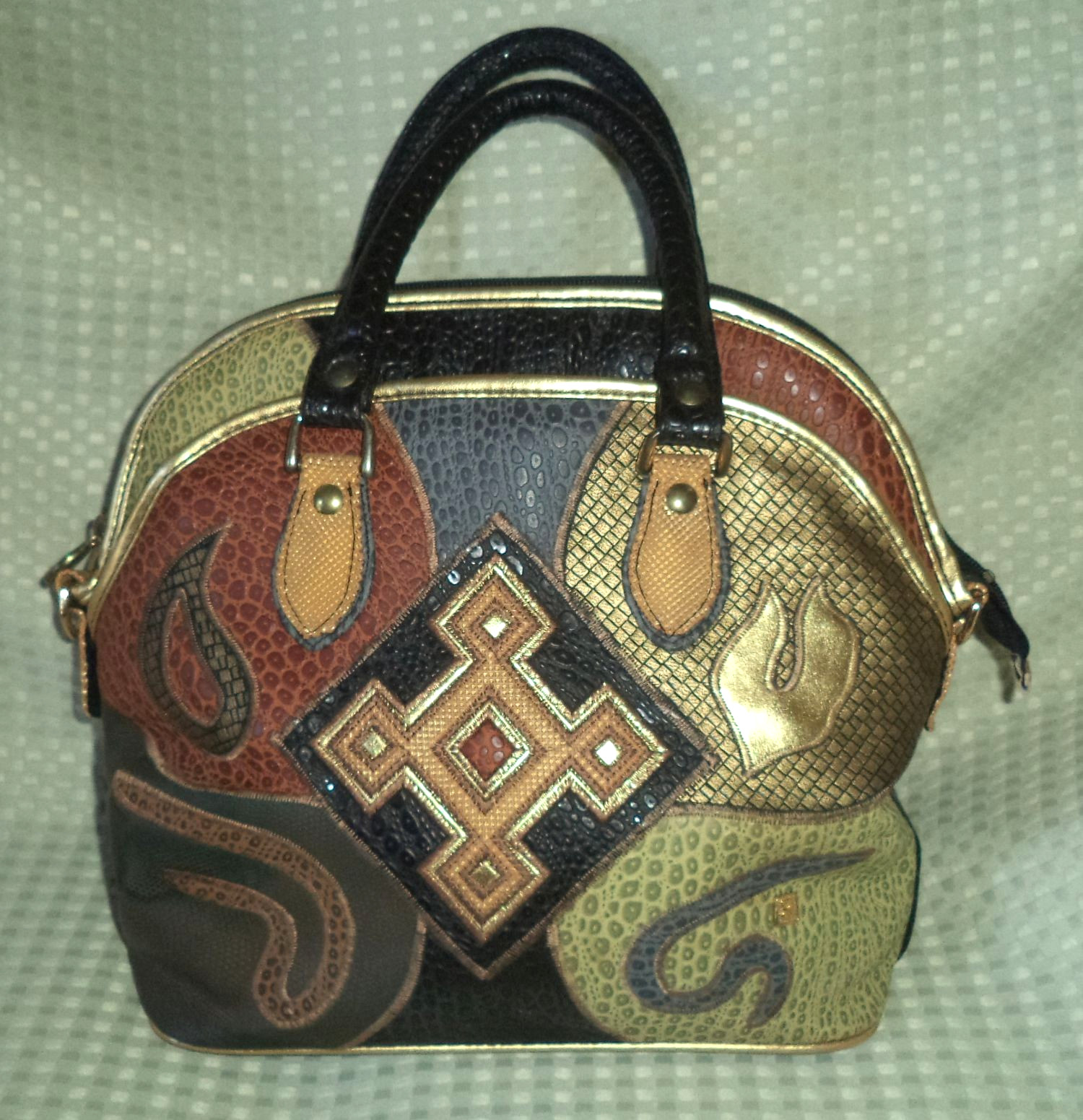 Vtg NAS Multi Embroidered Patchwork Boho Style Pu… - image 1