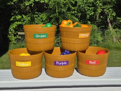 Learning Resources Farmer's Market Color Sorting Set Food + Buckets