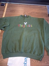 Vintage 90s Mickey Unlimited Sweatshirt Crewneck Jerry Leigh Disney Sz XL Green