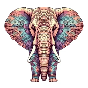 Elephant Safari Self Adhesive Vinyl Sticker