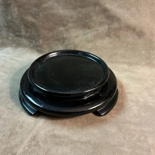 Vintage Fenton Art Glass Black Amethyst Smaller Footed Stand/Base For Bowl Vase