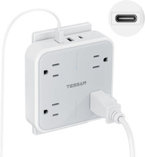 Multi Plug Outlet Extender, Outlet Splitter 3 USB 1 USB C Port  Wall Charger,