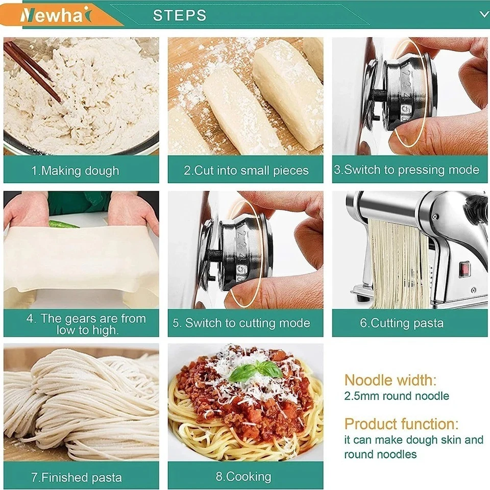 Electric Pasta Maker Home Restaurant Dumpling Skin Roller Noodle Machine - Image 4 of 4