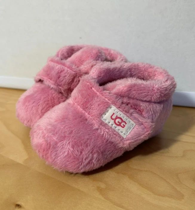 UGG Infants Bixbee Fleece Boots Pink Faux Fur Rubber Sole 2/3 6-12M Baby - Image 2 of 4