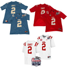 Men's Ole Miss Jaxson Dart Bowl Playoffs All Stitched Jersey Blue /Red/White