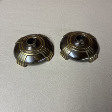 Vintage Art Deco Style Candle Stick Holder Bronze Finished Metal