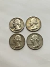 4 Coin Lot • Washington Quarters 90% Silver •  1956, 1962, 1963 & 1963