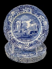 Spode Blue Italian Salad Or Dessert Plates. Set of 6. 7 1/2  