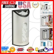 Stainless Steel Plastic Bag Saver & Trash Bag Dispenser, Wall-Mounted Plastic...
