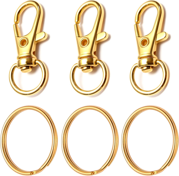 80 StüCk SchlüSselring Metall Klein Karabiner SchlüSselanhäNger Basteln Selber M-image