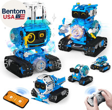 5 in 1 STEM Robot Building Toys for Boys Age 8-13, 494PCS Remote  App-Controlle