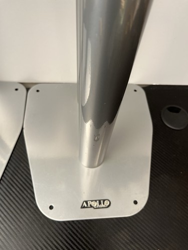 Pair Apollo Speaker Stands 60cm 24 Inches Tall Square Grey Silver - Picture 7 of 11
